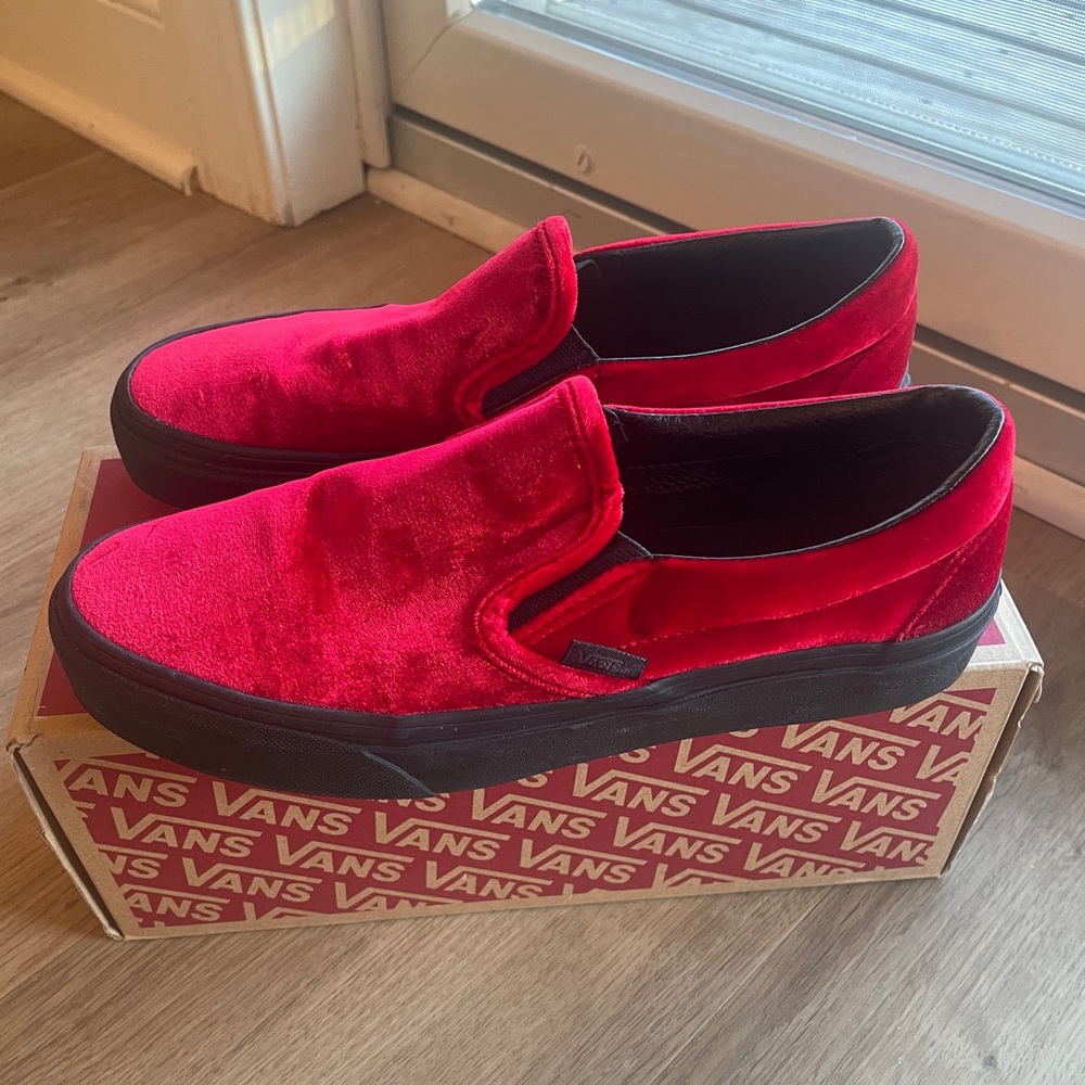 Vans Velvet Slip-On Sneakers